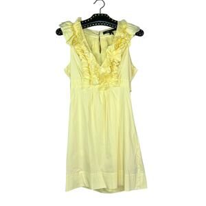 BCBGMAXAZRIA Yellow Ruffle Mini Dress XXS NWOT